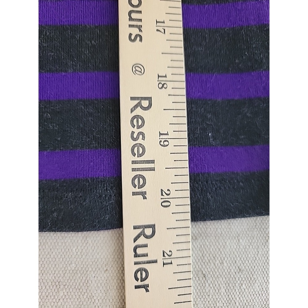 Lauren Ralph Lauren Striped Top Womens S Purple Grey Long Sleeve Sleeve Pocket - Picture 11 of 11